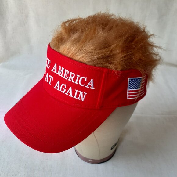 New MAGA - Trump Hair - Red Baseball Cap - Adjustable Fit - Picture 2 of 11